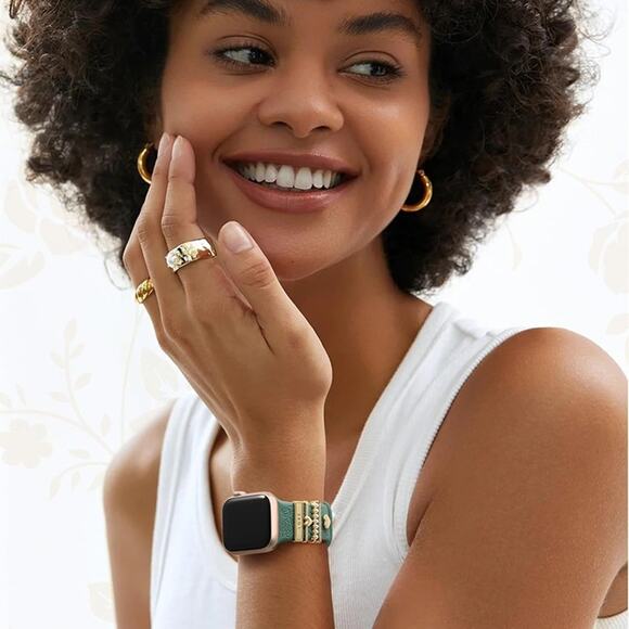 Flower Engraved Band Compatible with Apple Watch Bands for Women 40mm 38mm 41mm - Picture 8 of 8